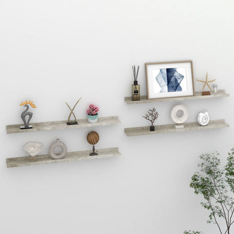 vidaXL Wall Shelves 4 pcs Concrete Grey 80x9x3 cm