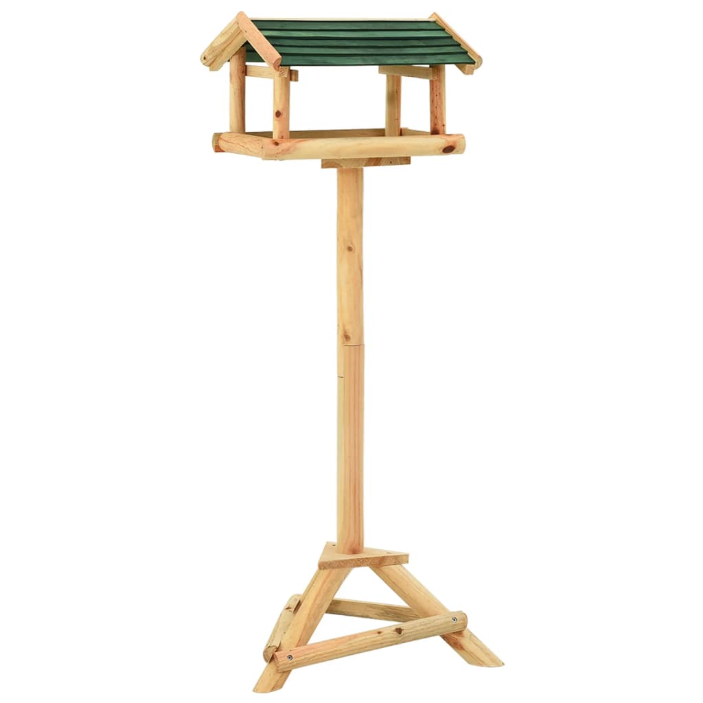 vidaXL Bird Feeder with Stand 37x28x100 cm Solid Fir Wood