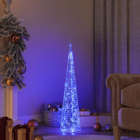 vidaXL Acrylic Decorative LED Light Cone Blue 90 cm