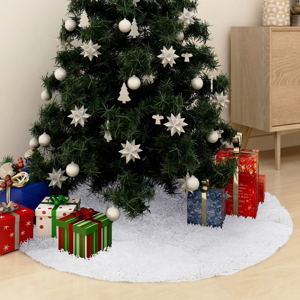 vidaXL Christmas Tree Skirt White 150 cm Faux