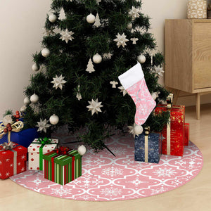 vidaXL Luxury Christmas Tree Skirt with Sock Pink 150 cm Fabric