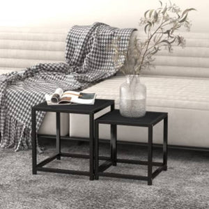 vidaXL Tea Tables 2 pcs MDF Black