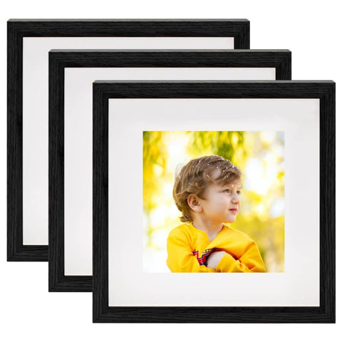 vidaXL 3D Box Photo Frames 3 pcs Black 23x23 cm for 13x13 cm Picture