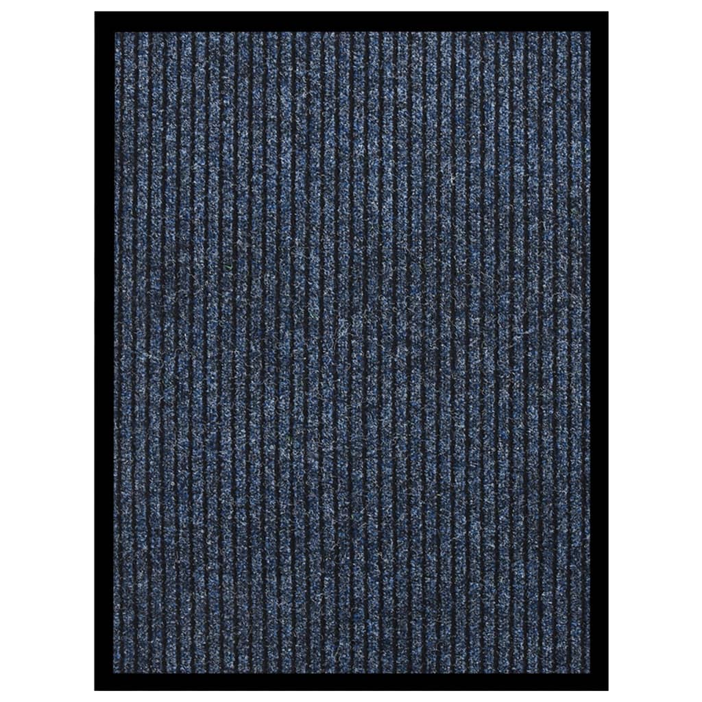 vidaXL Doormat Striped Blue 60x80 cm