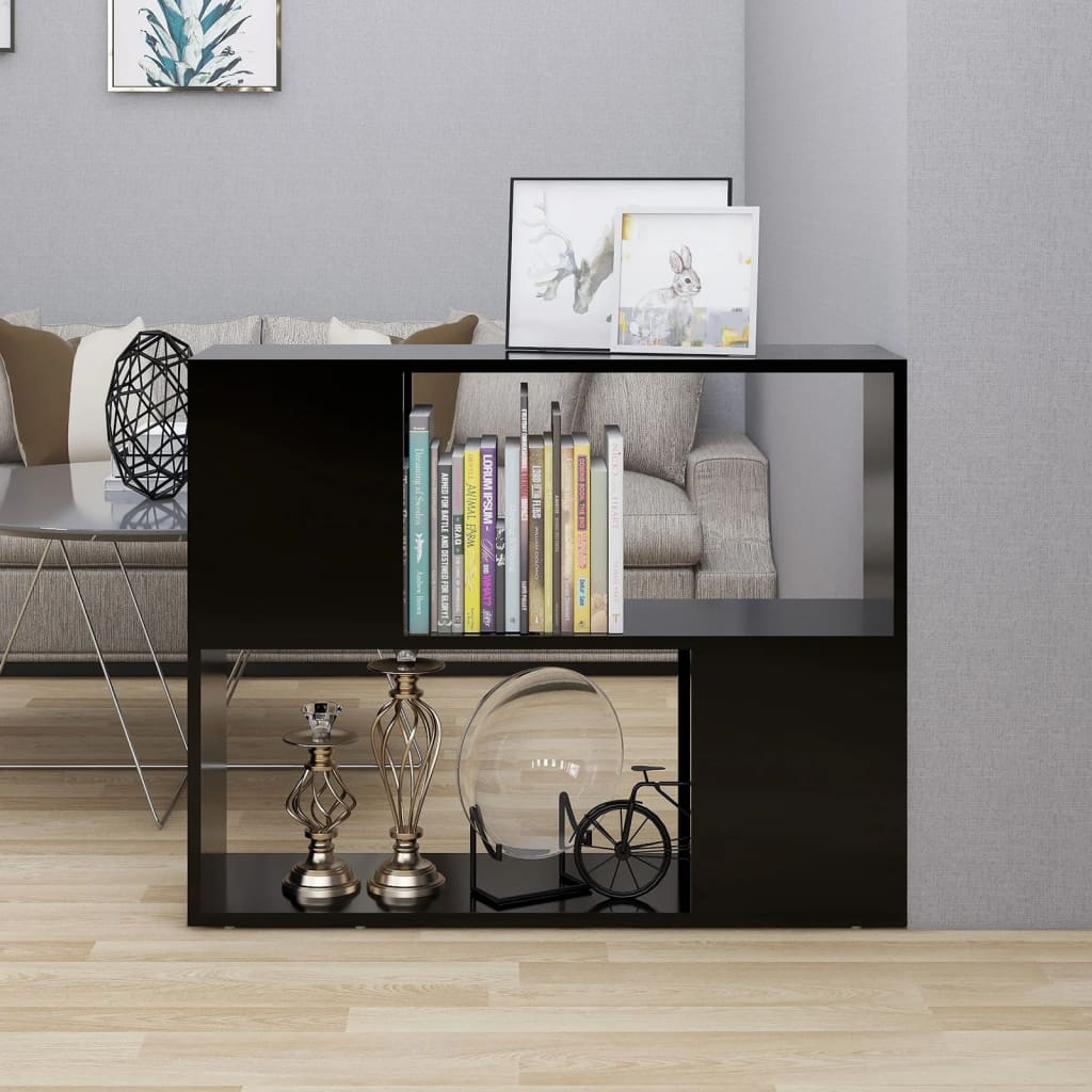 vidaXL TV Cabinet Black 80x24x63 cm Engineered Wood