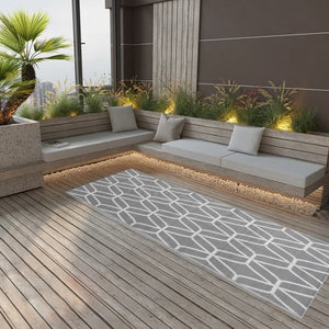 vidaXL Outdoor Rug Grey 80x250 cm PP