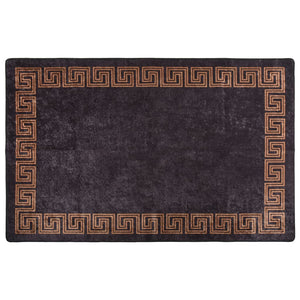 vidaXL Rug Washable 80x150 cm Black and Gold Anti Slip