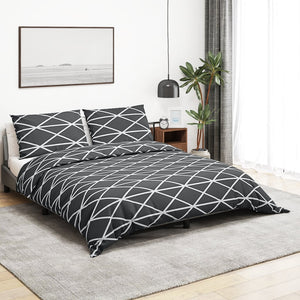 vidaXL Duvet Cover Set Grey 140x200 cm Cotton