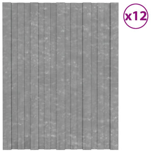 vidaXL Roof Panels 12 pcs Galvanised Steel Silver 60x45 cm