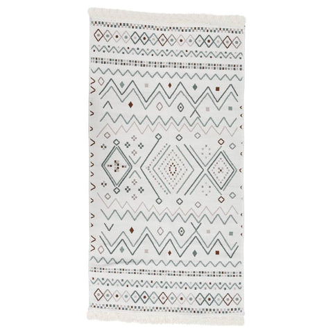 vidaXL Rug Beige and Blue 120x180 cm Cotton