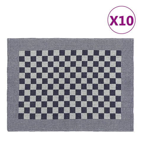 vidaXL Kitchen Towels 10 pcs Blue and White 50x70 cm Cotton