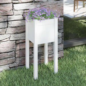 vidaXL Garden Planter White 31x31x70 cm Solid Pinewood