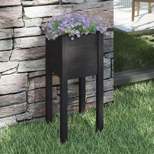 vidaXL Garden Planter Black 31x31x70 cm Solid Pinewood