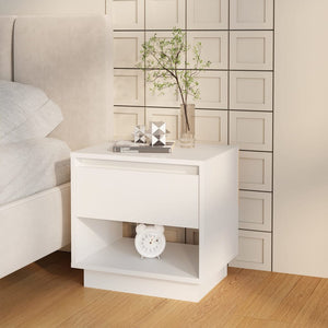 vidaXL Bedside Cabinet White 45x34x44 cm Engineered Wood