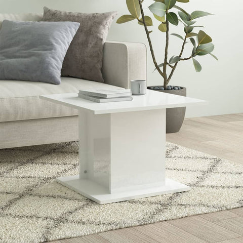 vidaXL Coffee Table High Gloss White 55.5x55.5x40 cm Engineered Wood