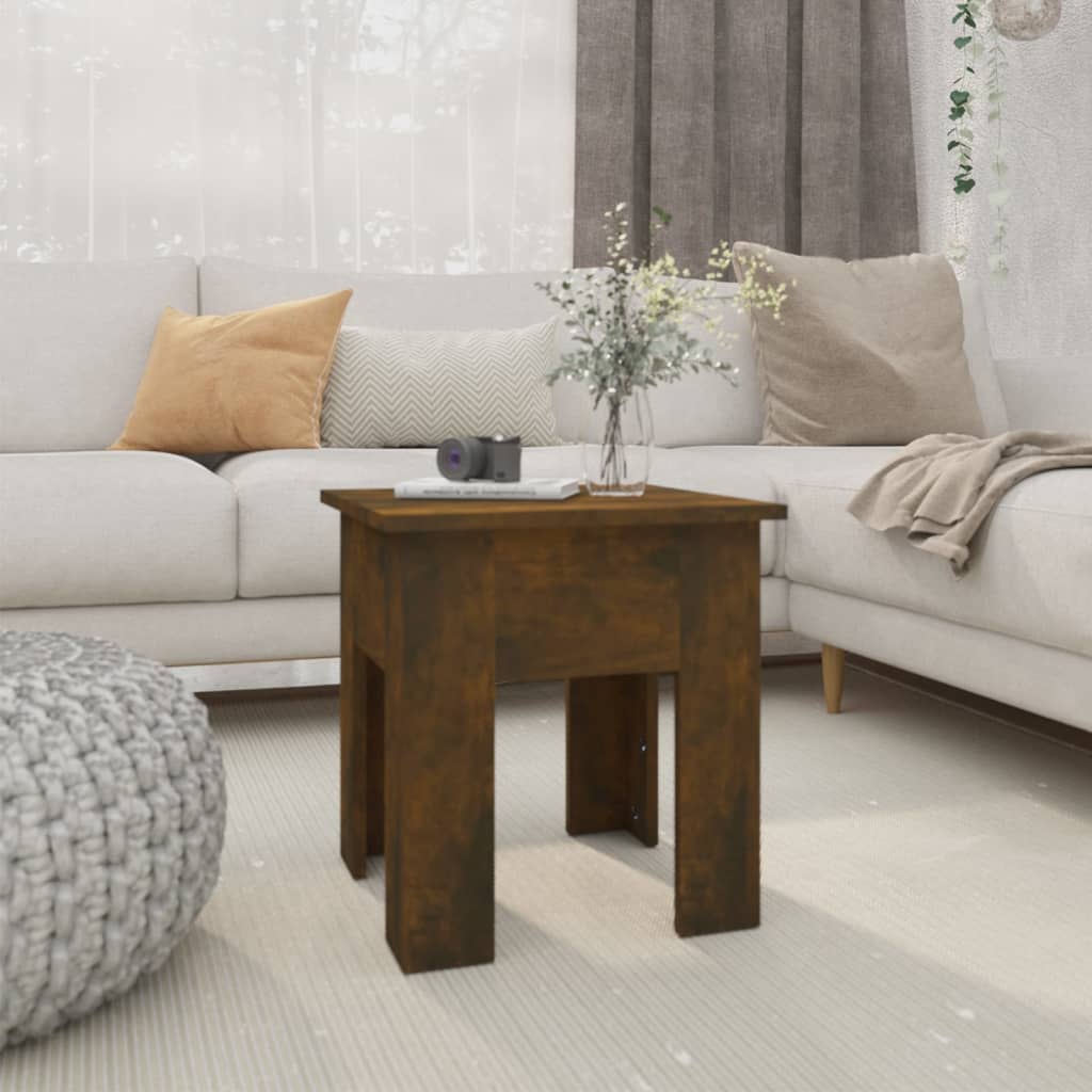 vidaXL Coffee Table Smoked Oak 40x40x42 cm Engineered Wood