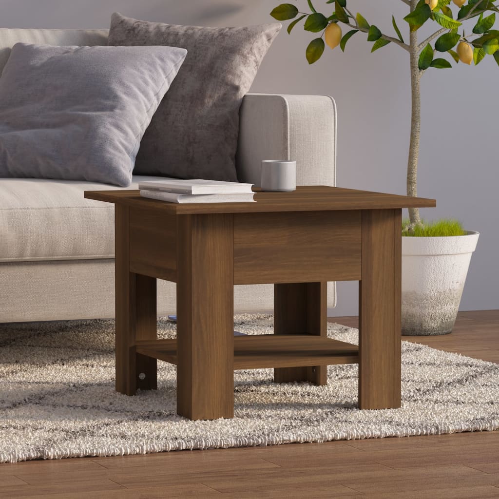 vidaXL Coffee Table Brown Oak 55x55x42 cm Engineered Wood