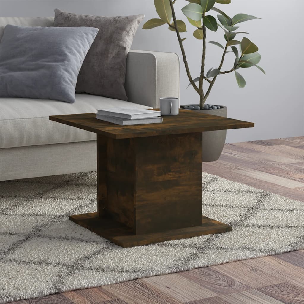 vidaXL Coffee Table Smoked Oak 55.5x55.5x40 cm Engineered Wood