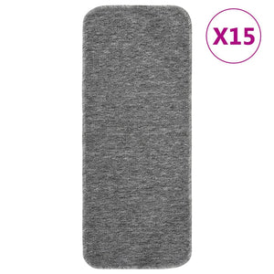 vidaXL Anti Slip Stair Mats 15 pcs 60x25 cm Grey Rectangular