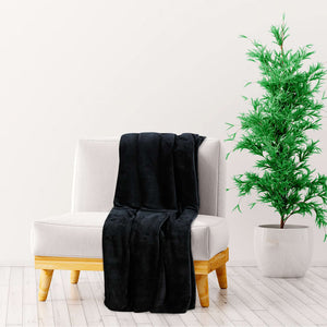 vidaXL Blanket Black 130x170 cm Polyester