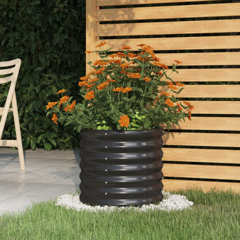 vidaXL Garden Planter Powder-coated Steel 40x40x36 cm Anthracite