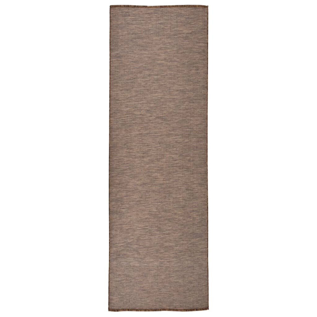 vidaXL Outdoor Flatweave Rug 80x250 cm Brown