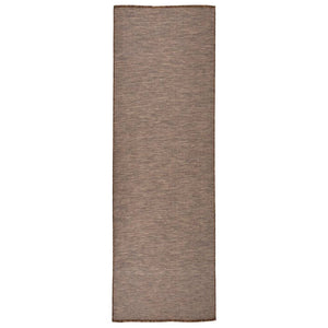 vidaXL Outdoor Flatweave Rug 80x250 cm Brown