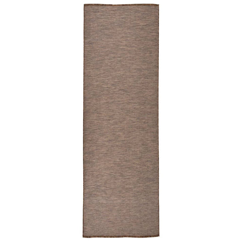 vidaXL Outdoor Flatweave Rug 80x250 cm Brown