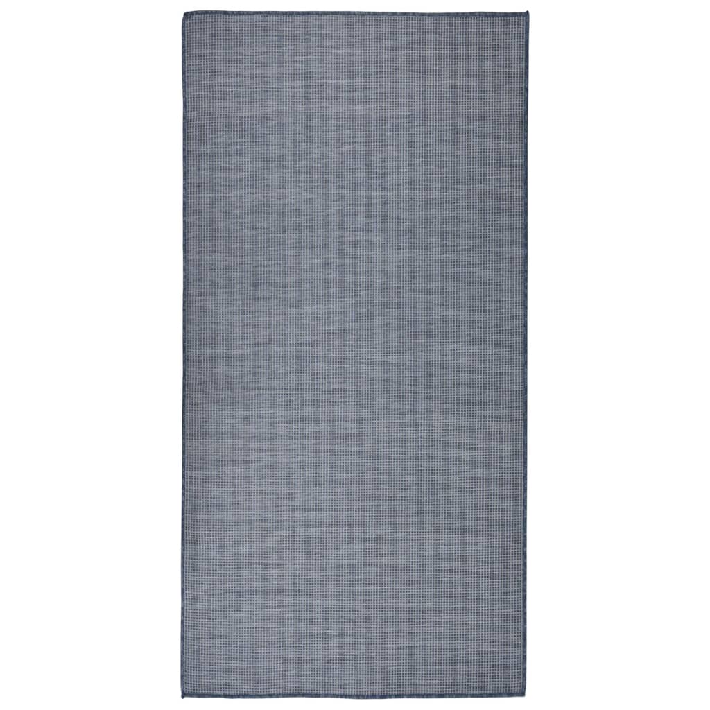 vidaXL Outdoor Flatweave Rug 100x200 cm Blue