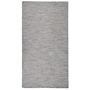 vidaXL Outdoor Flatweave Rug 80x150 cm Brown and Blue