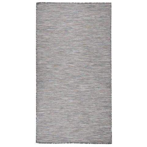 vidaXL Outdoor Flatweave Rug 80x150 cm Brown and Blue