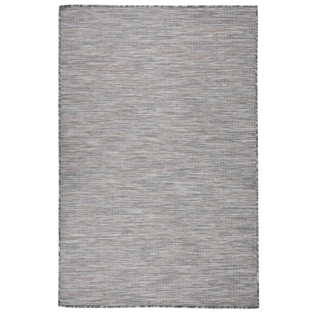 vidaXL Outdoor Flatweave Rug 120x170 cm Brown and Blue