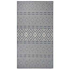 vidaXL Outdoor Flatweave Rug 80x150 cm Blue Stripes