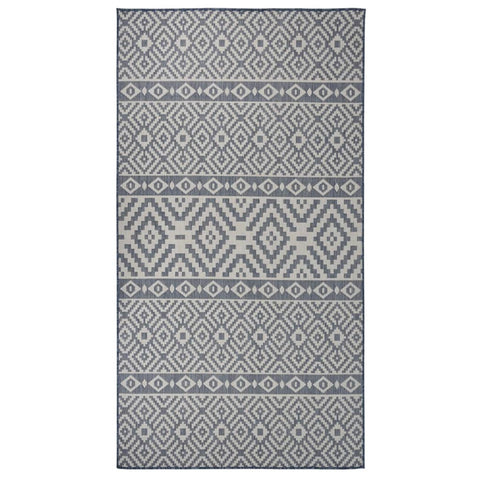 vidaXL Outdoor Flatweave Rug 80x150 cm Blue Stripes