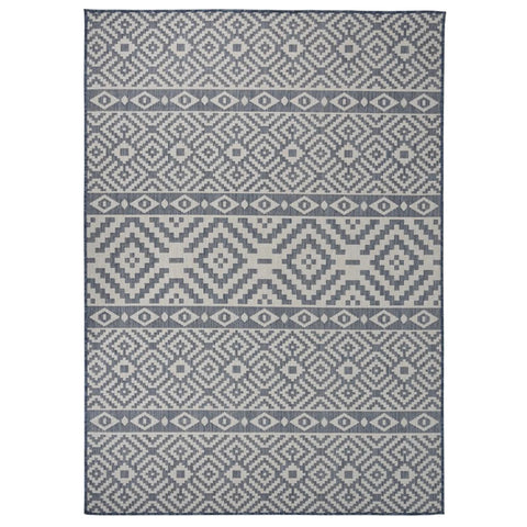 vidaXL Outdoor Flatweave Rug 120x170 cm Blue Stripes