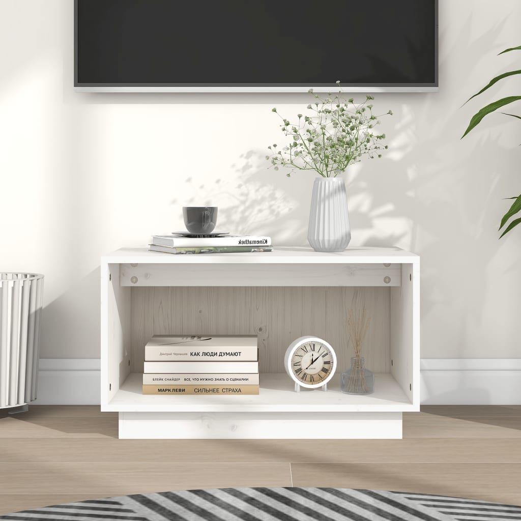 vidaXL TV Cabinet White 60x35x35 cm Solid Wood Pine