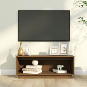 vidaXL TV Cabinet Honey Brown 90x35x35 cm Solid Wood Pine