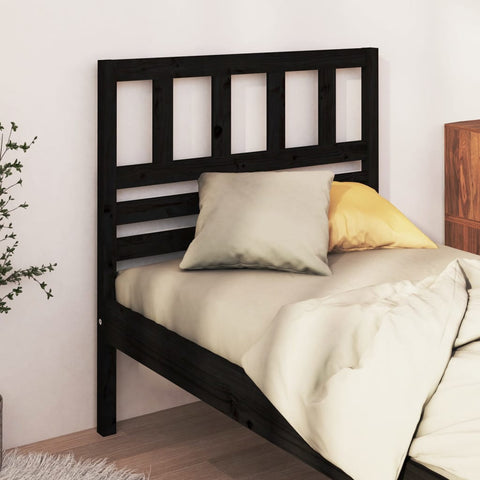 vidaXL Bed Headboard Black 96x4x100 cm Solid Wood Pine