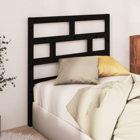 vidaXL Bed Headboard Black 81x4x100 cm Solid Wood Pine