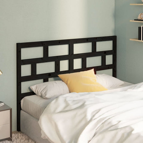 vidaXL Bed Headboard Black 126x4x100 cm Solid Wood Pine