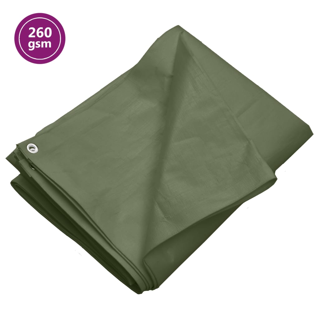 vidaXL Tarpaulin 260 g/m² 3x5 m Green HDPE