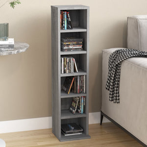 vidaXL CD Cabinet Grey Sonoma 21x20x88 cm Engineered Wood