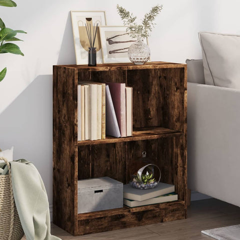 vidaXL Bookshelf Smoked Oak 60x24x76 cm Engineered Wood