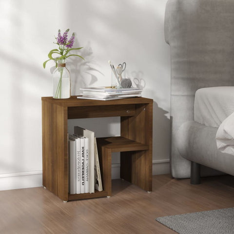 vidaXL Bed Cabinet Brown Oak 40x30x40 cm Engineered Wood