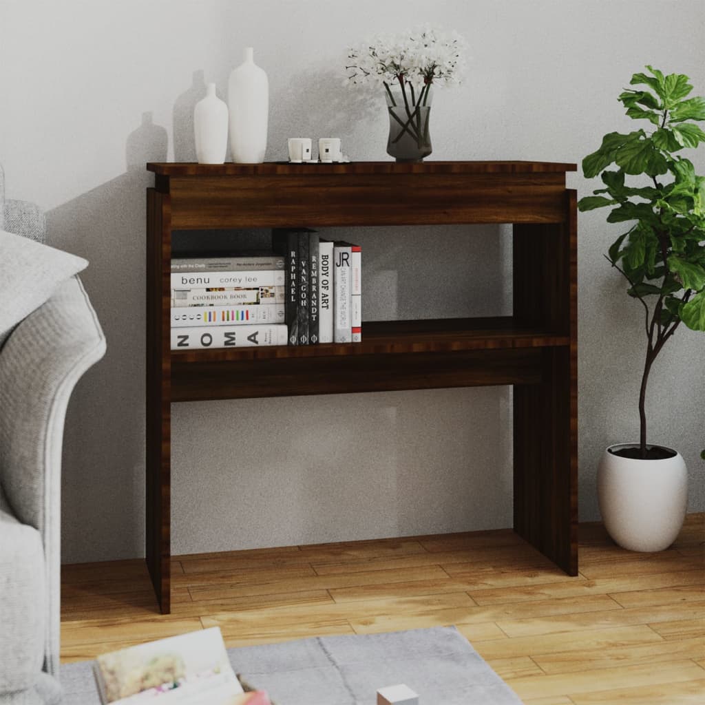 vidaXL Console Table Brown Oak 80x30x80 cm Engineered Wood