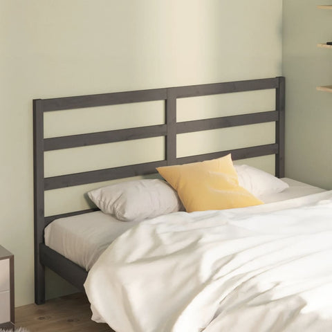 vidaXL Bed Headboard Grey 156x4x100 cm Solid Wood Pine