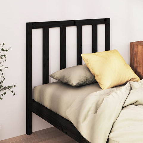 vidaXL Bed Headboard Black 106x4x100 cm Solid Wood Pine