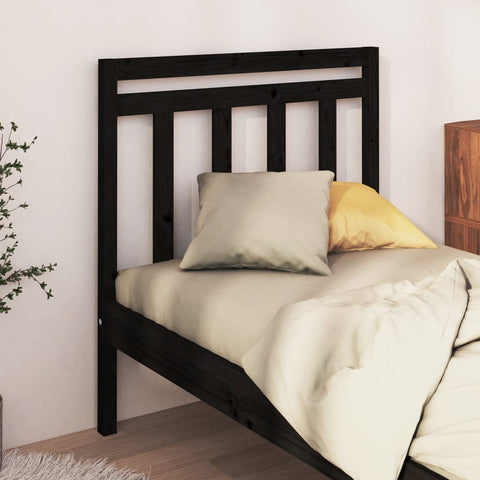 vidaXL Bed Headboard Black 81x4x100 cm Solid Wood Pine