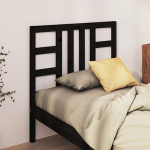 vidaXL Bed Headboard Black 96x4x100 cm Solid Wood Pine