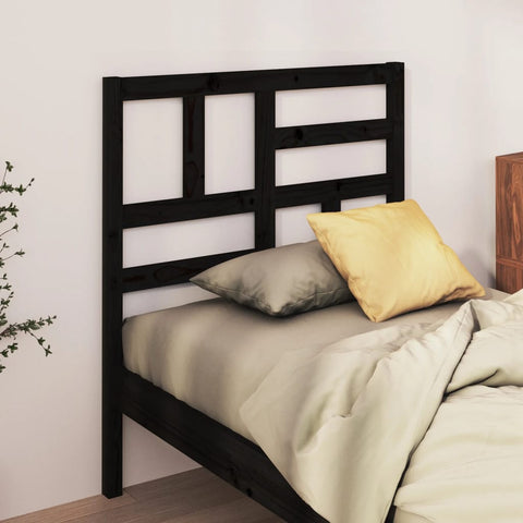 vidaXL Bed Headboard Black 96x4x104 cm Solid Wood Pine